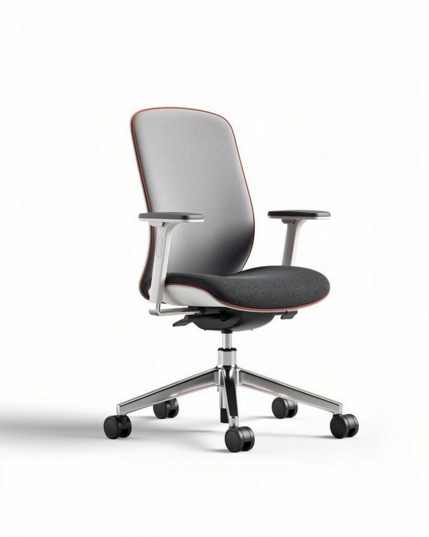 Chaise de bureau réglable en tissu et plastique - 60 x 60 x 100cm