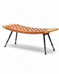 Banc de rangement en bois et métal pour espace intérieur - 120 x 45 x 40cm