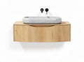 Meuble de salle de bain en bois et pierre - Utilisé pour rangements et lavabo - 60 x 30 x 15cm