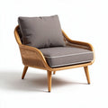Chaise d'appoint en rotin pour intérieur et extérieur - 75 x 75 x 80cm