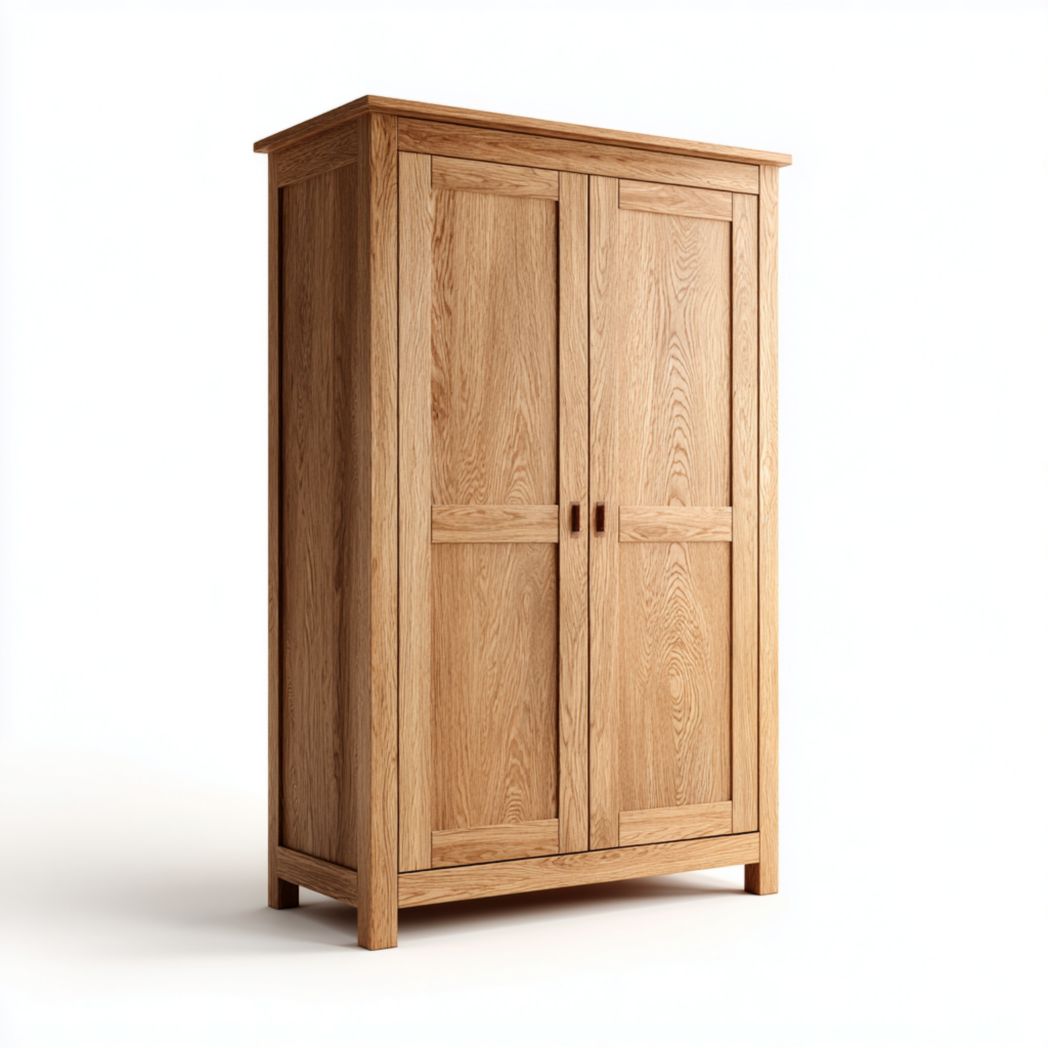 Armoire en bois 2 portes finition ch¨ºne naturel style scandinave