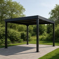 Abri de voiture en aluminium carr¨¦, dimensions : 560 x 290 x 265 cm, couleur noire(Noir)