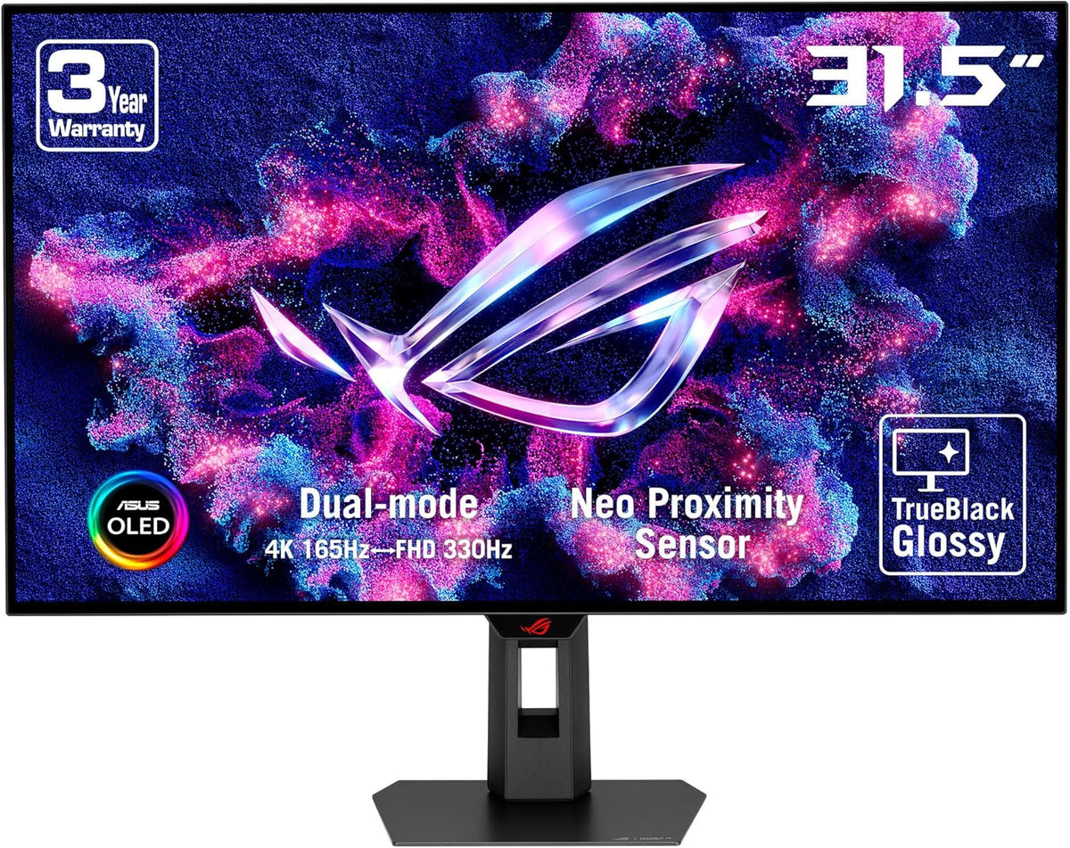 ASUS ROG Strix OLED XG32UCWG - Moniteur Gaming 32 4K, Dual Mode 4K 165Hz, FHD 330Hz, 0.03ms, G-Sync Compatible, Dissipateur Thermique, OLED Care Pro, Capteur Neo, VESA, HDR 400, Auto KVM, USB-C(Noir)