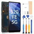 AMOLED ¨¦cran pour Samsung Galaxy S20 Fe/Galaxy S20 Fe 5G 6,5 LCD Affichage Remplacement du Verre num¨¦risant avec Outils (Noir avec Cadre)(Noir)
