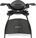 Weber Q1400 Barbecue ¨¦lectrique avec support, surface de cuisson 43 x 32 cm, nomade, grille en fonte ¨¦maill¨¦e divis¨¦e en 2 parties, couvercle et cuve en fonte d'aluminium - Gris fonc¨¦ (52020853)(Unique)