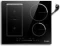 Plaque Induction 4 Feux avec Prise, Table de Cuisson Induction Encastrable 60cm, Plaque Electrique 4 Feux 3500W, Zone Combin¨¦e pour le Gril, Commande Tactile ¨¤ Curseur, 220V(Noir)