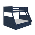 Lit superpos¨¦ en bois avec ¨¦chelle et tiroir bleu marine 200x140x170 cm(Bleu)