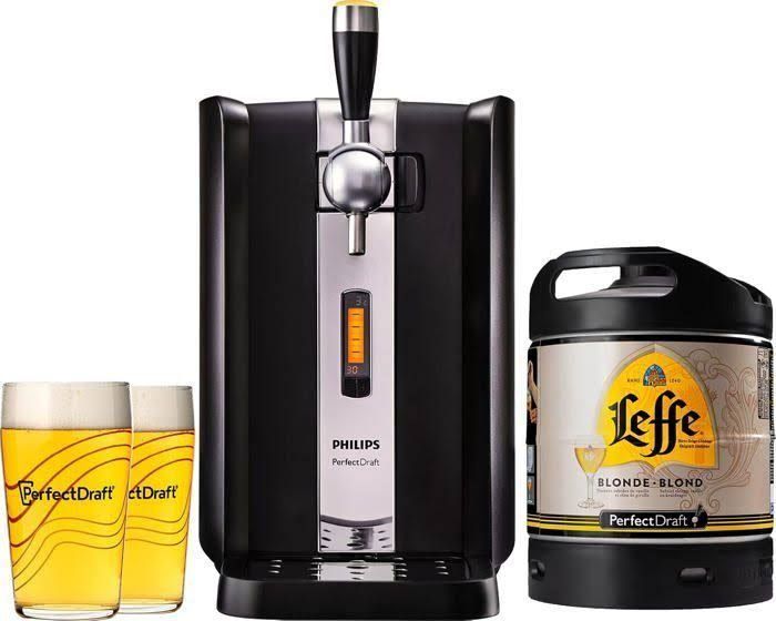 Pack Tireuse ¨¤ bi¨¨re PerfectDraft Leffe Blonde + 2 verres PerfectDraft 50 cl 5 euros de consigne inclus(Noir/Argent)