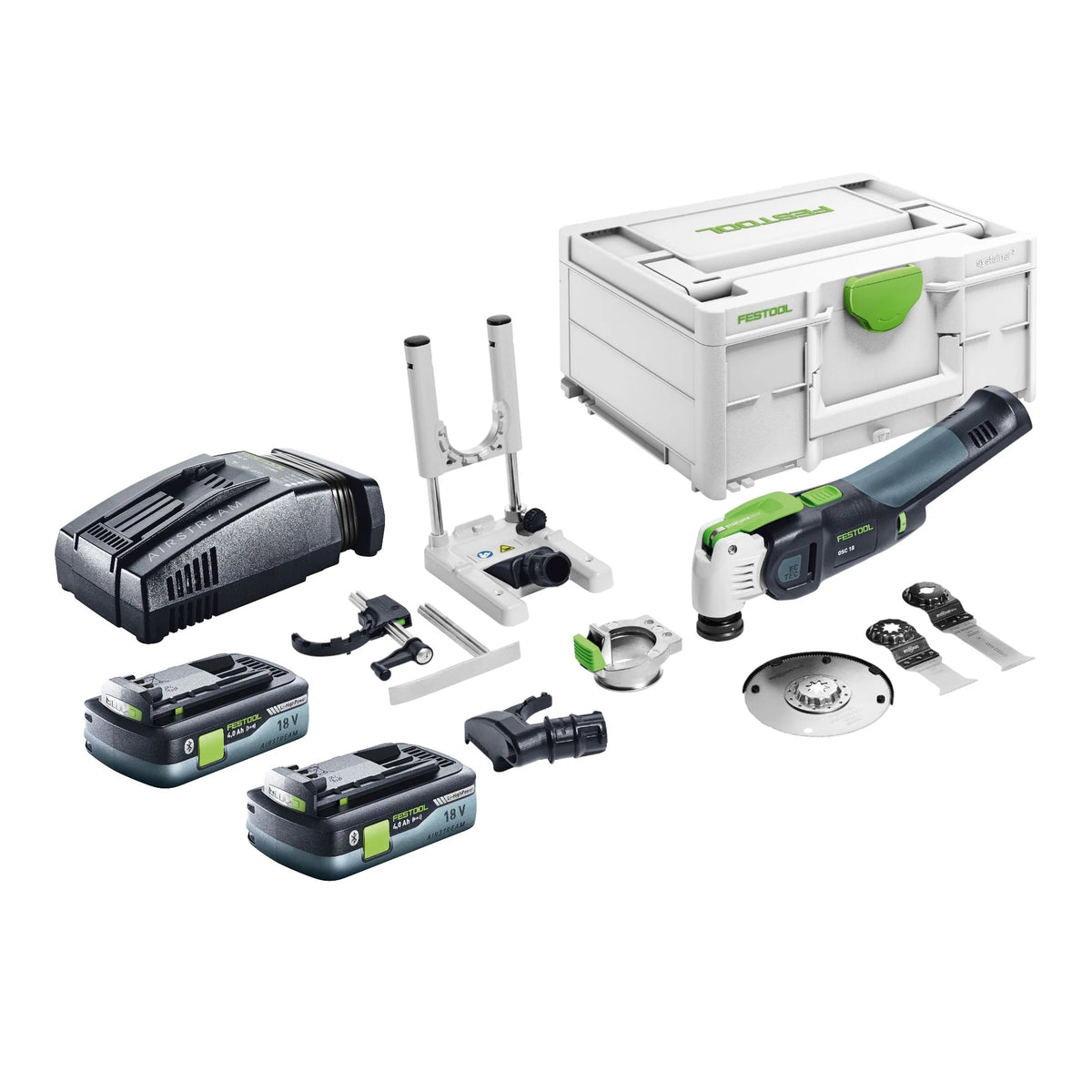 Festool VECTURO OSC 18 E-Basic Set Oscillateur sans fil 18 V Starlock Max Brushless + 2x batterie 4,0 Ah + chargeur rapide + Systainer(d¨¦faut)