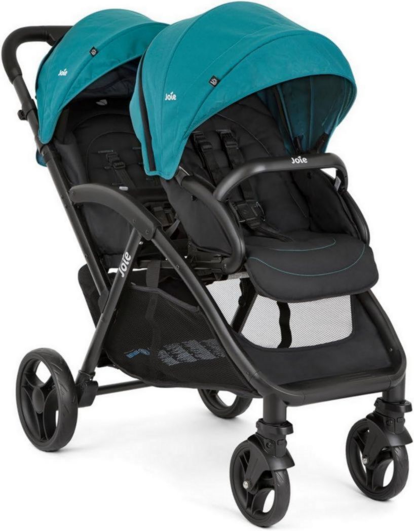 Joie - Evalite? Duo - Poussette double l¨¦g¨¨re - Si¨¨ge arri¨¨re plat inclinable - Compatible si¨¨ge auto et nacelle - Suspension 4 roues - Harnais SoftTouch 5 points - Convient d¨¨s la naissance