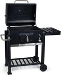 Wiltec Chariot Barbecue ¨¤ Charbon 1130x475x 1000mm Clapet anti-feu Hauteur r¨¦glable Thermom¨¨tre Espaces rangement Ouvre-bouteille Grillade Jardin BBQ(Noir)