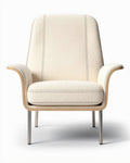 Chaise contemporaine pour salon en bois et tissu - 70 x 70 x 100cm