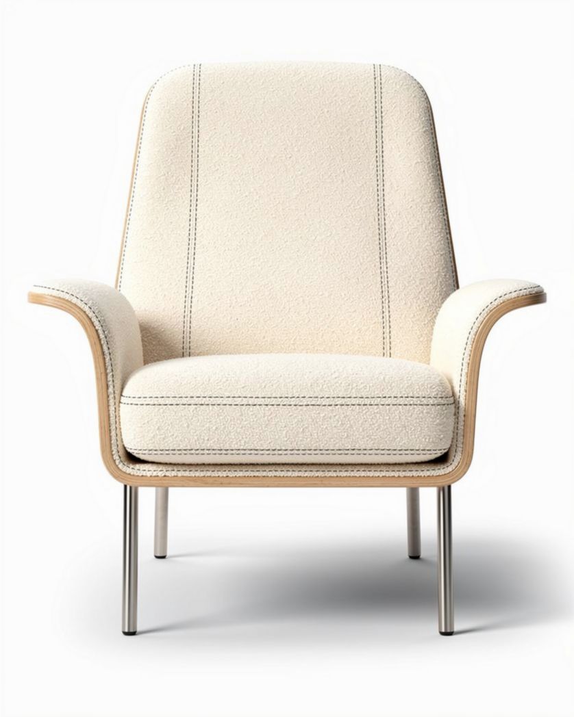 Chaise contemporaine pour salon en bois et tissu - 70 x 70 x 100cm