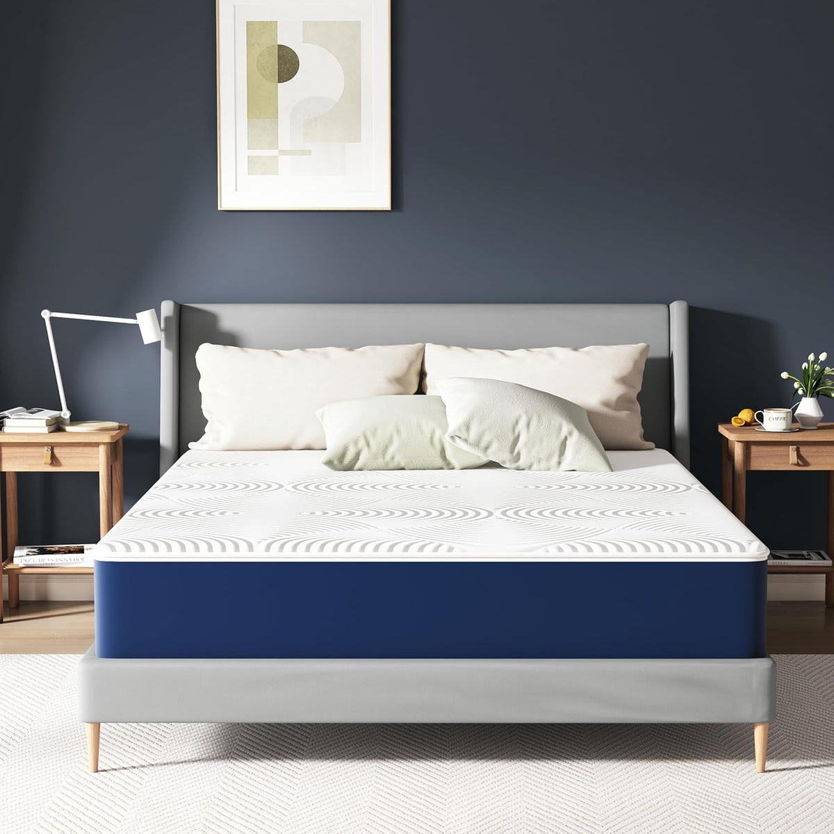 Matoresu Double Mattress 160 x 190 cm Memory Foam Height 25 cm Medium Rigid H3 Ergonomic 7 Zone Cold Foam Comfortable Breathable Fabric Cover(90 x 190 cm/25 cm - Hybride)