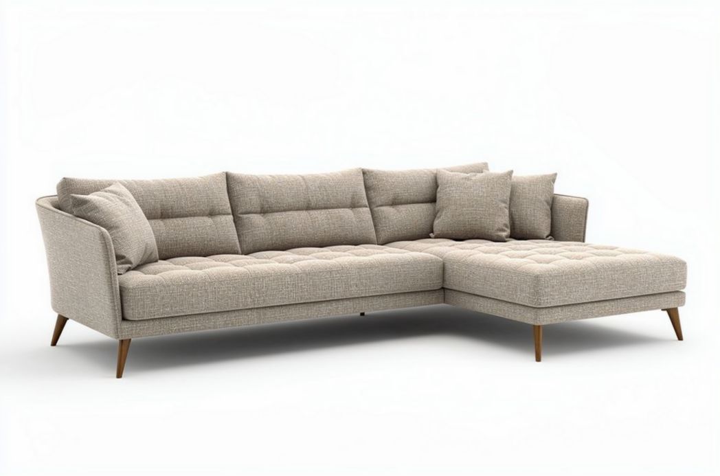 Canapé d'angle modulable pour salon en tissu - 210 x 80 x 90cm