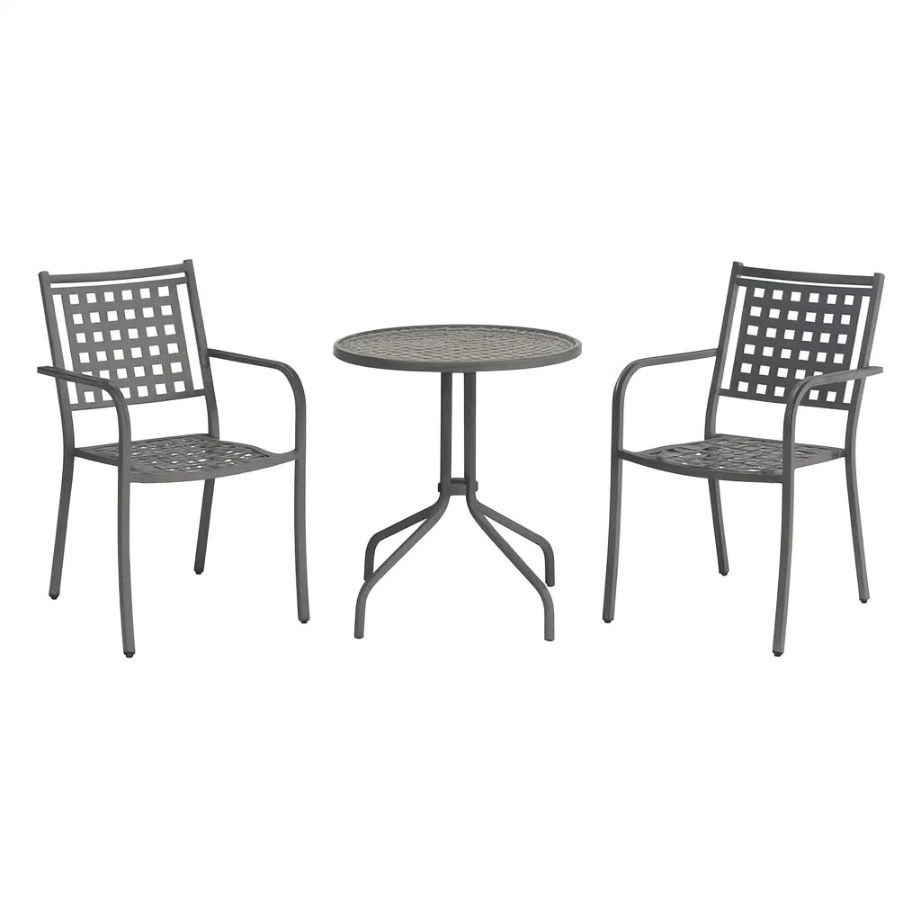 Ensemble de mobilier d'ext¨¦rieur en m¨¦tal gris(Gris)