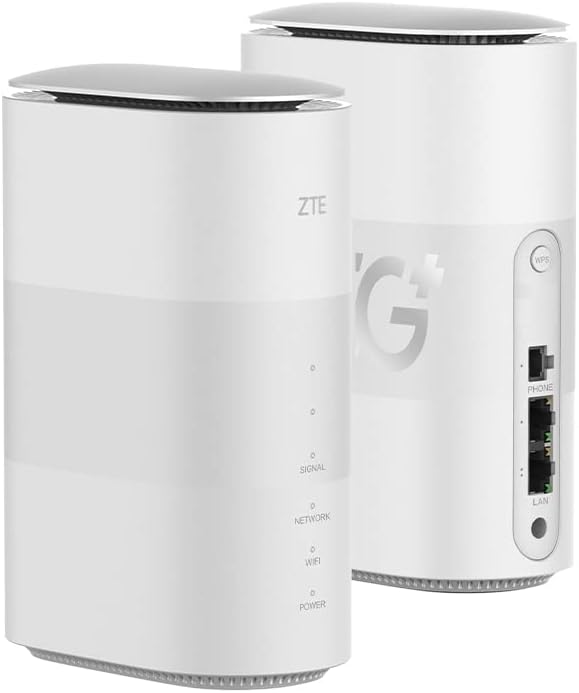 ZTE MC801A HyperBox 5G WiFi Router Unlocked - WWAN - 2-Port-Switch - 802.11a/b/g/n/AC/AX - Dual-Band - d¨¦bloqu¨¦ - Blanc(Blanc)