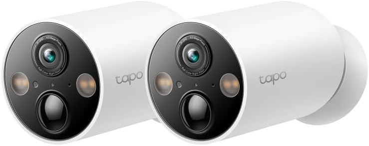Tapo C425 2.5K 4MP Cam¨¦ra de Surveillance WiFi Ext¨¦rieure sans Fil Batterie 10 000mAh Lot de 2, Autonomie de 300j, AI D¨¦tection, Vision Nocturne en Couleur, IP66 Etanche, Aucune hub requis(Blanc)