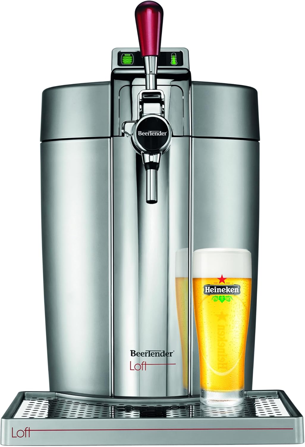 Krups Beertender Machine bi¨¨re pression, F?ts de 5 L, T¨¦moin lumineux, Bi¨¨re fra?che, Installation facile, Indicateur temp¨¦rature, Indicateur volume restant, Loft Edition Silver VB700E00