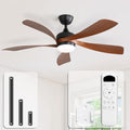 Sofucor Ventilateur Plafond avec Lumiere et Telecommande, 132 cm Dimmable Lampe Ventilateur Plafond LED, 6 Vitesses, DC Silencieux R¨¦versibles, Minuterie, pour Chambre(Noir/Marron/Blanc)