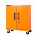 Armoire ¨¤ outils en m¨¦tal orange ¨¤ roulettes avec serrure(Orange)