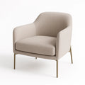 Fauteuil en tissu beige avec pieds en m¨¦tal(Beige)