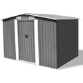 Vidaxl Garden Storage Shed Gray Metal 101.2inx80.7inx70.1in(Gris/Blanc)