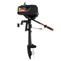 Moteurs Hors-Bord 3.6 HP 2 Temps Syst¨¨mes de Refroidissement de L'eau Moteurs de Bateaux Marins Convient Pour L'eau de Mer L'aquaculture(Noir/Orange/Blanc)