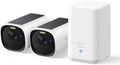 eufy Security Kit de 2 cam¨¦ras eufyCam E40 (HomeBase 2),cam¨¦ras de s¨¦curit¨¦ solaires sans Fil pour l¡¯ext¨¦rieur, 2K avec Panneau Solaire int¨¦gr¨¦, Vision Nocturne MaxColor, Configuration 2+1.(White)