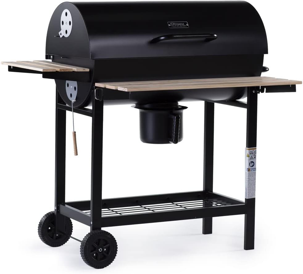 Barbecue charbon de bois King - 95 x 63 x 105 cm - Noir